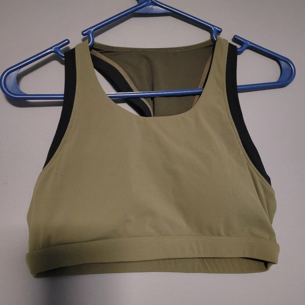 Modiv olive green sports bra